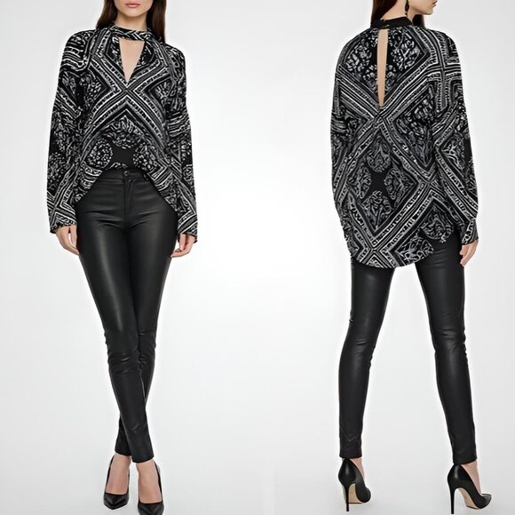 Free People Walking on a Dream Tunic Top Black White S NWOT - Picture 1 of 10